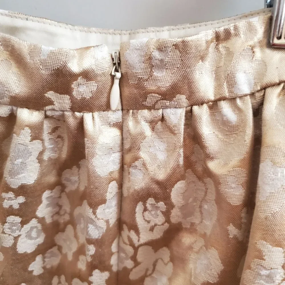 Erin Fetherston Vanilla Gold Floral Skirt Size 0